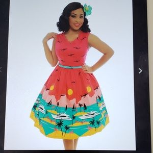 Lindy Bop Darla Yacht print dress